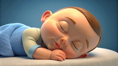 3D Baby cartoon sleeping