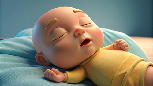 3D Baby cartoon sleeping