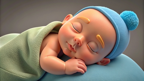 3D Baby cartoon sleeping