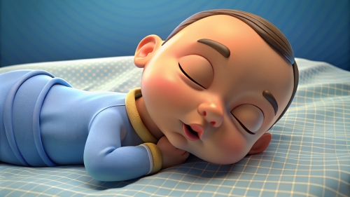 3D Baby cartoon sleeping