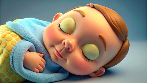 3D Baby cartoon sleeping