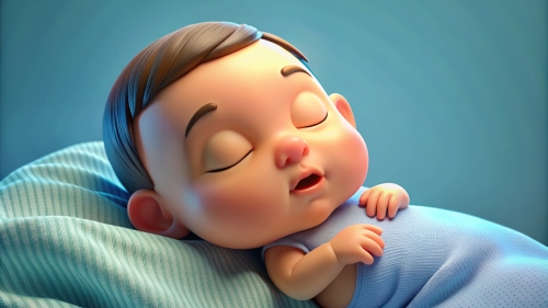 3D Baby cartoon sleeping