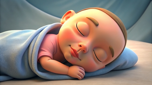 3D Baby cartoon sleeping