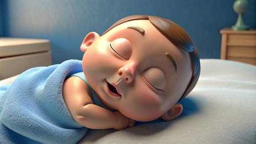 3D Baby cartoon sleeping