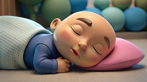 3D Baby cartoon sleeping