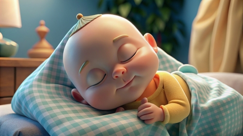 3D Baby cartoon sleeping