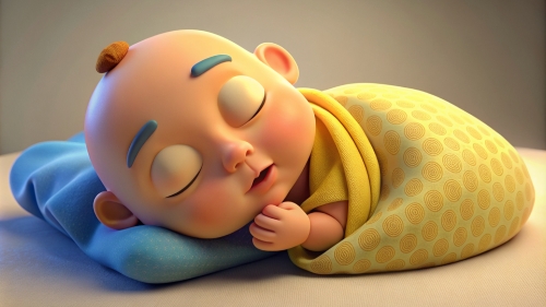 3D Baby cartoon sleeping