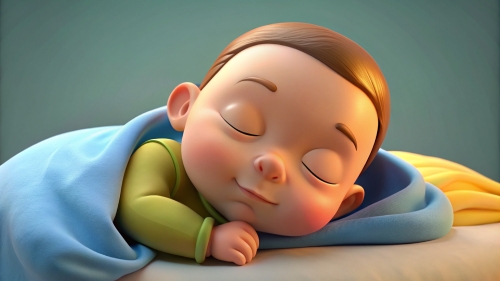 3D Baby cartoon sleeping