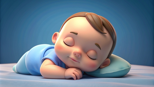 3D Baby cartoon sleeping