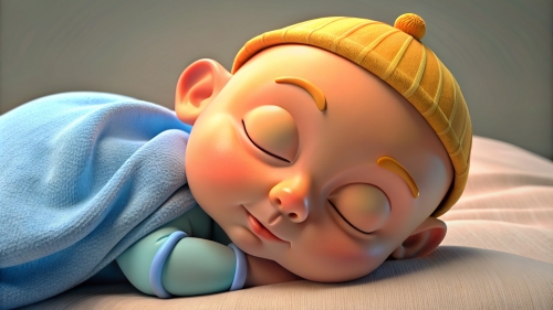 3D Baby cartoon sleeping