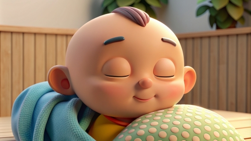 3D Baby cartoon sleeping