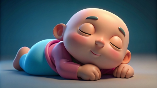 3D Baby cartoon sleeping