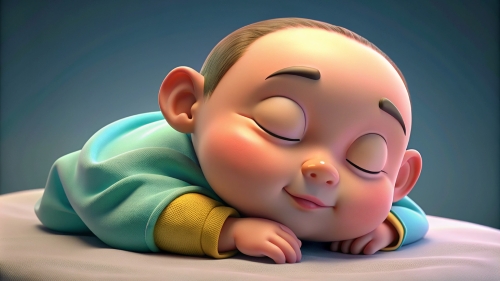 3D Baby cartoon sleeping