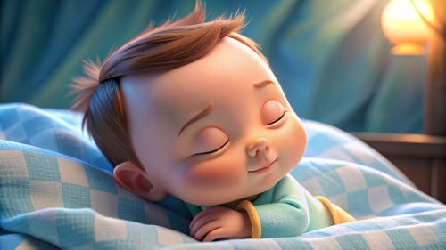 3D Baby cartoon sleeping