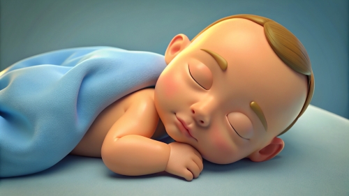 3D Baby cartoon sleeping