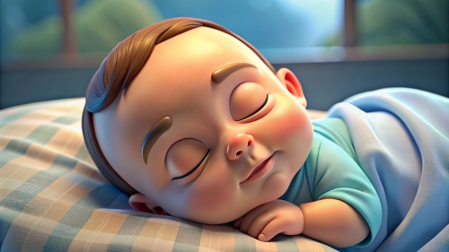 3D Baby cartoon sleeping