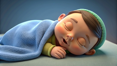 3D Baby cartoon sleeping