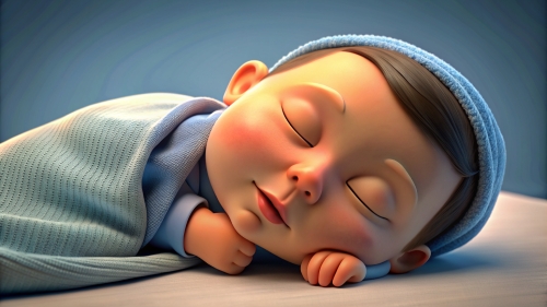 3D Baby cartoon sleeping