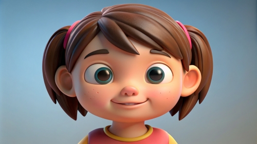 3D Kid girl avatar icon