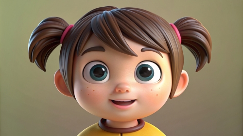 3D Kid girl avatar icon