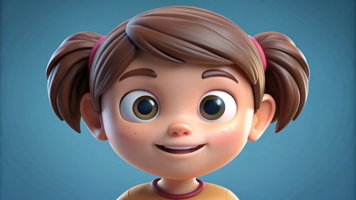 3D Kid girl avatar icon