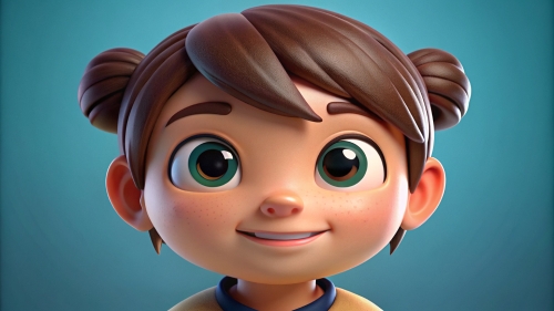 3D Kid girl avatar icon