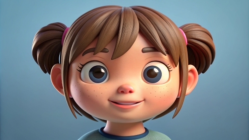 3D Kid girl avatar icon