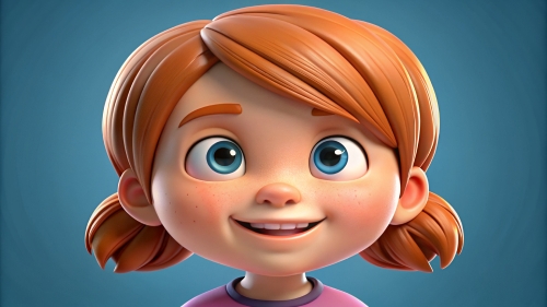 3D Kid girl avatar icon