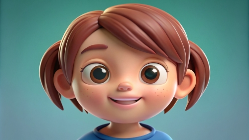 3D Kid girl avatar icon