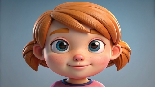 3D Kid girl avatar icon