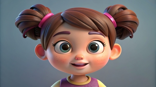 3D Kid girl avatar icon