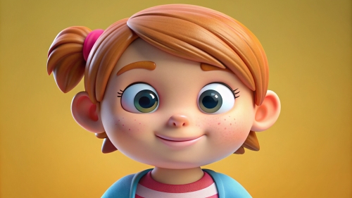 3D Kid girl avatar icon