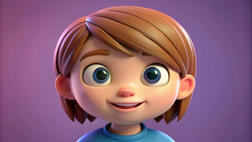 3D Kid girl avatar icon