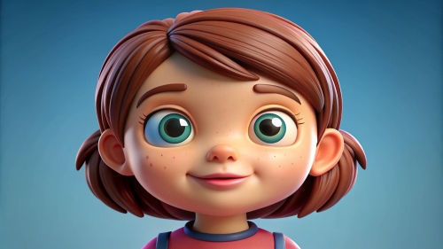 3D Kid girl avatar icon