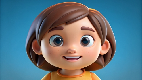 3D Kid girl avatar icon