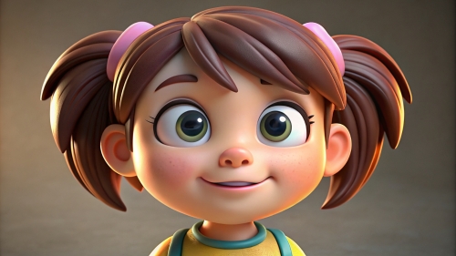 3D Kid girl avatar icon