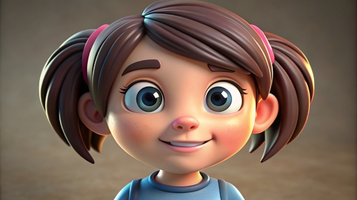 3D Kid girl avatar icon