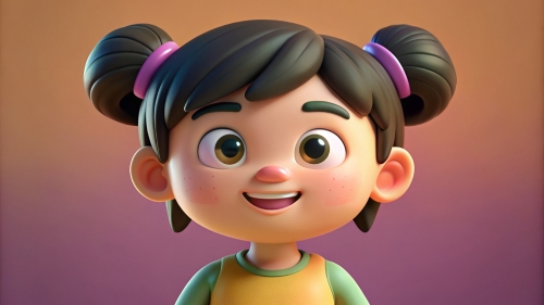 3D Kid girl avatar icon