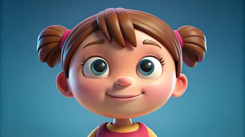 3D Kid girl avatar icon