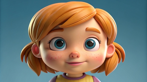 3D Kid girl avatar icon