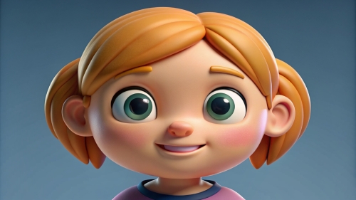 3D Kid girl avatar icon