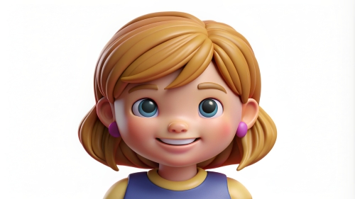 3D Kid girl avatar icon