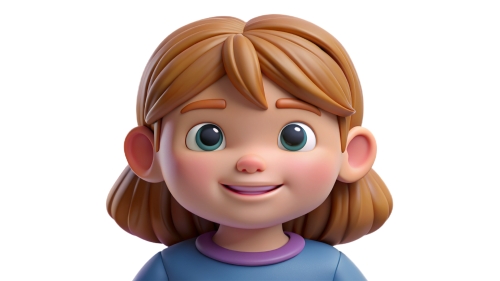 3D Kid girl avatar icon