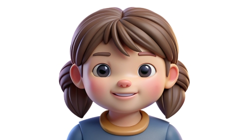 3D Kid girl avatar icon