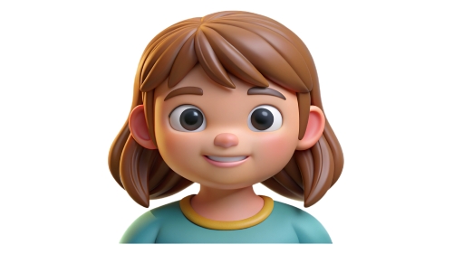 3D Kid girl avatar icon