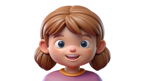 3D Kid girl avatar icon