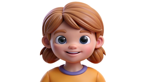 3D Kid girl avatar icon