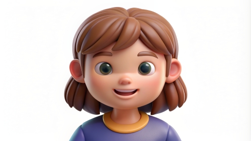 3D Kid girl avatar icon