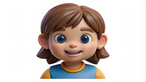 3D Kid girl avatar icon