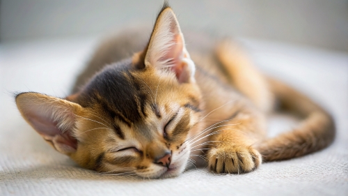 Abyssinian Cat cute kitten sleeping 27feb24 (7)